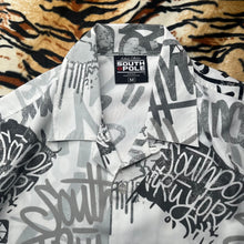 Load image into Gallery viewer, Southpole Y2K Graffiti Hiphop Grey Streetwear 2000s Button Shirt, Size M
