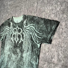 Load image into Gallery viewer, Roar Y2K Gothic Cyber Tribal Turquoise Grunge Angel Wing Top, Size Large
