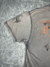 Load image into Gallery viewer, Affliction Grey Orange Gothic Grunge 2000s Top, Size XL
