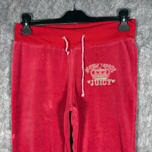 Load image into Gallery viewer, Juicy Couture Red Velour Joggers XL Y2K Vintage Flare Track Pants
