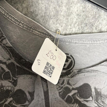 Load image into Gallery viewer, Hybrid Grey Skull Gothic Chain Y2K Grunge Top, Size Large
