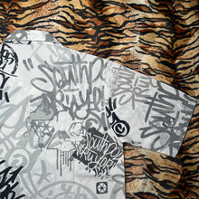 Load image into Gallery viewer, Southpole Y2K Graffiti Hiphop Grey Streetwear 2000s Button Shirt, Size M
