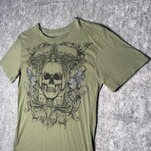 Load image into Gallery viewer, MMA Elite Khaki Gothic Skull Grunge 2000s Top, Size Medium
