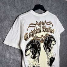 Load image into Gallery viewer, Capital Bullet White Gothic Cross Tattoo Skull Grunge Top, Size M
