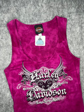 Load image into Gallery viewer, Harley Davidson Pink Tie Dye Gothic Wing Long Hot Pink Vest, Size XL
