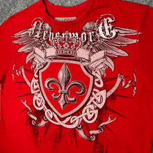 Load image into Gallery viewer, Urban Heritage Gothic Fleur De Lis Tribal Angel Wing Grunge Red Top, Size M
