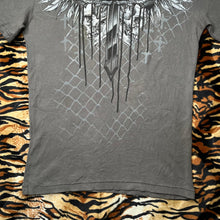 Load image into Gallery viewer, MMA Elite Grey Gothic Cross Skull Grunge 2000s Top, Size Medium
