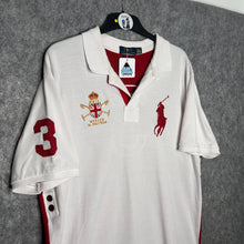 Load image into Gallery viewer, Ralph Lauren White Red Chief Keef Y2K Street Polo Top, Size 3XL
