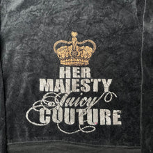 Load image into Gallery viewer, Juicy Couture Black Her Majesty Mcbling Y2K Velour Hoodie, Size Small
