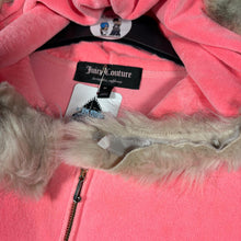 Load image into Gallery viewer, Y2K Mcbling Juicy Couture Reworked Fur-Trim Velour Hoodie • Medium
