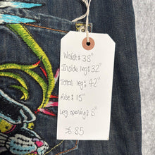 Load image into Gallery viewer, Christian Audigier Sacred Heart Panther Tattoo Style Y2K Grunge Straight JeansXL
