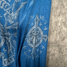 Load image into Gallery viewer, Affliction Blue Winged Cross Long Sleeve T-Shirt Y2K Gothic Streetwear
