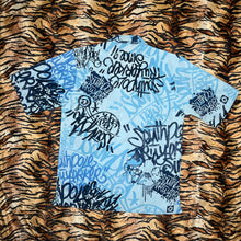 Load image into Gallery viewer, Southpole Y2K Graffiti Hiphop Blue Streetwear 2000s Button Shirt, Size M
