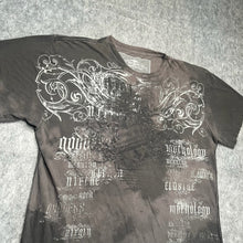 Load image into Gallery viewer, Third Rail Fleur De Lis Goth Tribal Y2K Grunge Grey Brown Vintage Top, Size 2XL
