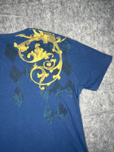 Load image into Gallery viewer, Guess Y2K Blue Gothic Grunge Fleur De Lis Vintage Top, Size XXL
