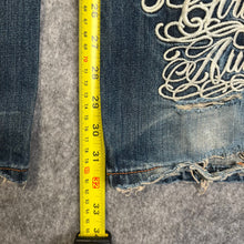 Load image into Gallery viewer, Christian Audigier Embroidered Skull Y2K 2000s Vintage Jeans, Waist 34
