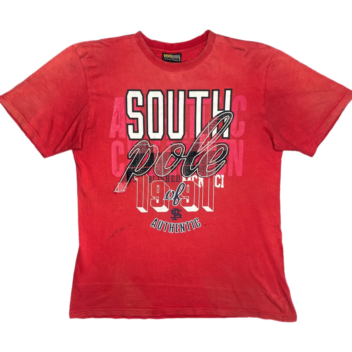 Southpole Tartan Red Vintage Y2K Hiphop Top, Size Large