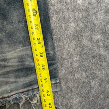 Load image into Gallery viewer, Evisu Blue Red Stitch Acid Wash Y2K Grunge 2000s Ripped Jeans, Waist 28
