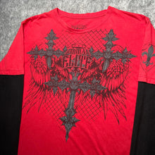 Load image into Gallery viewer, MMA Elite Red Black Thermal Gothic Jesse Pinkman Grunge 2000s Long Sleeve Top, L
