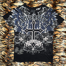 Load image into Gallery viewer, Adversity Gothic Cross Black Grunge Y2K Top, Size Medium
