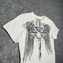 Load image into Gallery viewer, Takedown Gothic Angel Wing Y2K Grunge White Compass Top, Size Medium
