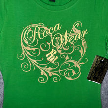 Load image into Gallery viewer, Rocawear Y2K Green Gold Foil Hiphop Jay Z Top, Size XL
