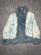 Load image into Gallery viewer, Y2K Tiger Babe Blue Faux Fur Afghan Coat, Size XL
