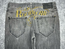 Load image into Gallery viewer, Rocawear Embroidered Hip Hop Baggy Spellout Grey Jeans, Waist 38
