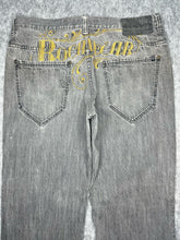 Load image into Gallery viewer, Rocawear Embroidered Hip Hop Baggy Spellout Grey Jeans, Waist 38
