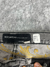 Load image into Gallery viewer, Rocawear Embroidered Hip Hop Baggy Spellout Grey Jeans, Waist 38
