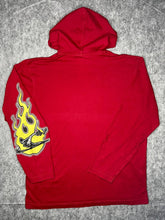 Load image into Gallery viewer, O&#39;neill Y2K Vintage Red Skull Flame Thin Hoodie, Size Medium
