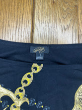 Load image into Gallery viewer, Southpole Mcbling Black and Gold Cinched Top, Size Large
