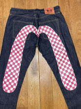 Load image into Gallery viewer, Insane Deadstock Evisu Daicock Rare Check Red and White Jeans Size Large
