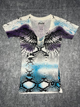 Load image into Gallery viewer, Y2K Sinful Rhinestone Angel Wing Mcbling Top, Size Small
