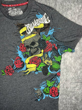 Load image into Gallery viewer, Y2K Billabong Skull Gothic Grey Top, Size Large
