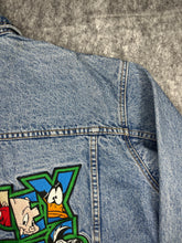 Load image into Gallery viewer, 90s Vintage Rare Looney Tunes Embroidered Denim Jacket, Size Medium
