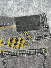 Load image into Gallery viewer, Rocawear Embroidered Hip Hop Baggy Spellout Grey Jeans, Waist 38
