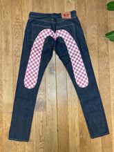 Load image into Gallery viewer, Insane Deadstock Evisu Daicock Rare Check Red and White Jeans Size Large
