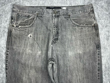 Load image into Gallery viewer, Rocawear Embroidered Hip Hop Baggy Spellout Grey Jeans, Waist 38
