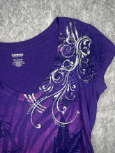 Load image into Gallery viewer, Y2K Purple Mcbling 90s Top, Size Large
