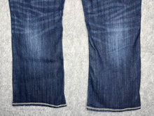 Load image into Gallery viewer, Y2K Flared Silver Jeans Blue Embroidered Contrast Stitch Miss Me Style W38 / L29
